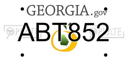 ABT852 Georgia License Plate