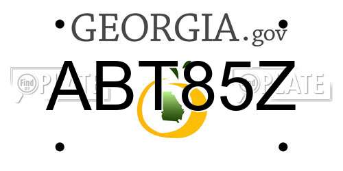 ABT85Z Georgia License Plate