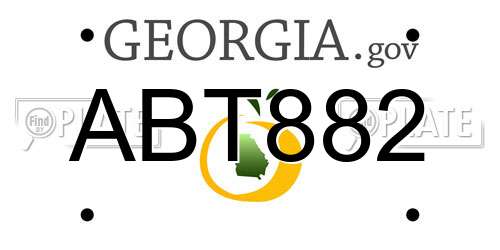 ABT882 Georgia License Plate