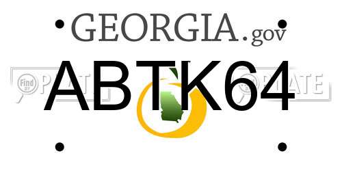 ABTK64 Georgia License Plate