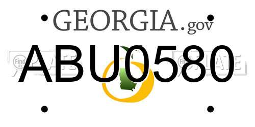 ABU0580 Georgia License Plate