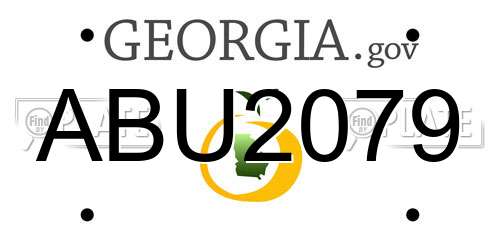 ABU2079 Georgia License Plate