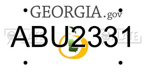 ABU2331 Georgia License Plate
