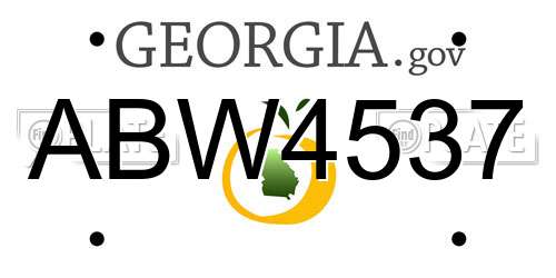 ABW4537 Georgia License Plate