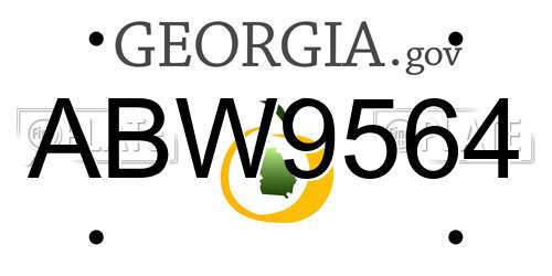 ABW9564 Georgia License Plate