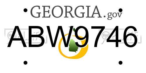 ABW9746 Georgia License Plate