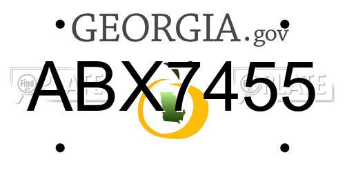 ABX7455 Georgia License Plate
