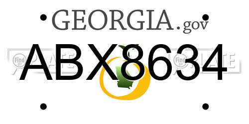 ABX8634 Georgia License Plate