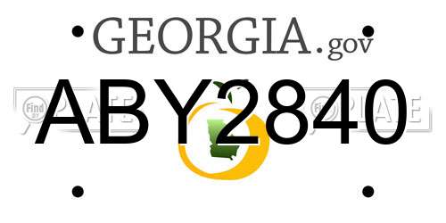 ABY2840 Georgia License Plate
