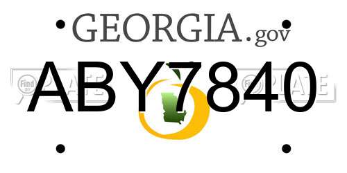 ABY7840 Georgia License Plate