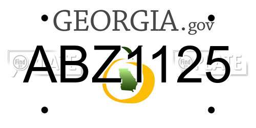 ABZ1125 Georgia License Plate