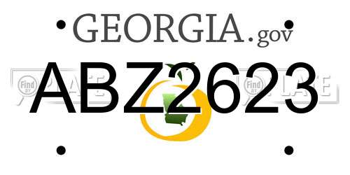 ABZ2623 Georgia License Plate