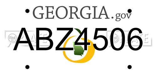 ABZ4506 Georgia License Plate