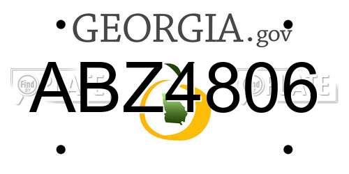 ABZ4806 Georgia License Plate