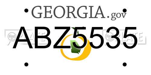 ABZ5535 Georgia License Plate