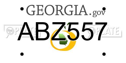 ABZ557 Georgia License Plate
