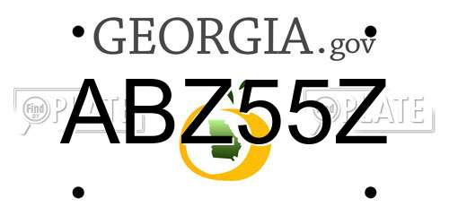 ABZ55Z Georgia License Plate