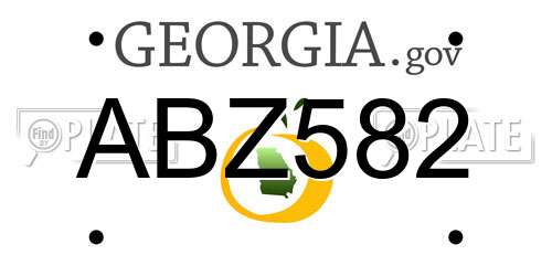 ABZ582 Georgia License Plate