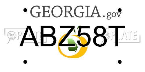 ABZ58T Georgia License Plate