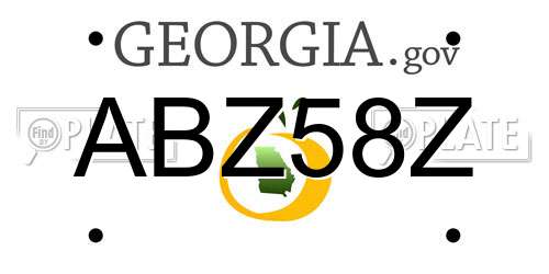 ABZ58Z Georgia License Plate