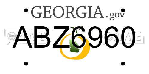 ABZ6960 Georgia License Plate