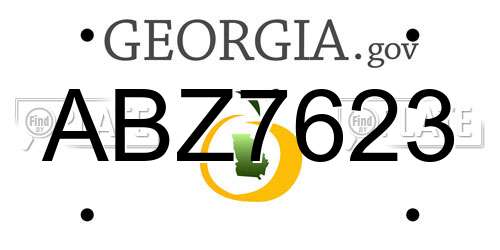 ABZ7623 Georgia License Plate