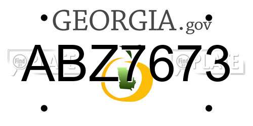 ABZ7673 Georgia License Plate