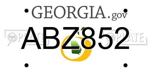 ABZ852 Georgia License Plate