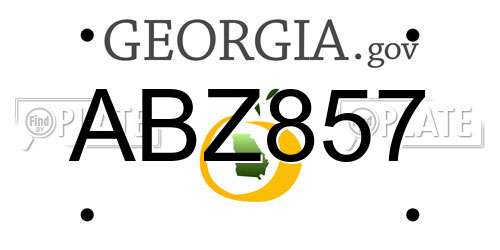 ABZ857 Georgia License Plate