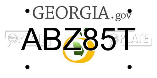 ABZ85T Georgia License Plate