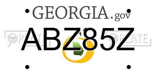 ABZ85Z Georgia License Plate