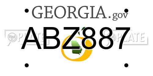 ABZ887 Georgia License Plate