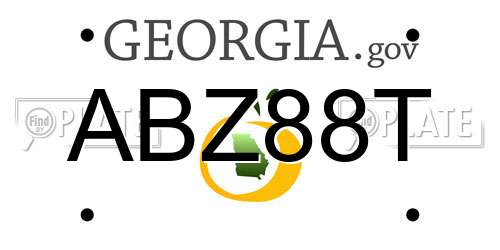 ABZ88T Georgia License Plate