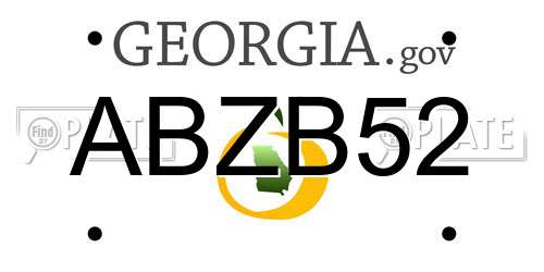 ABZB52 Georgia License Plate