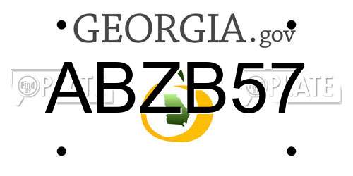 ABZB57 Georgia License Plate