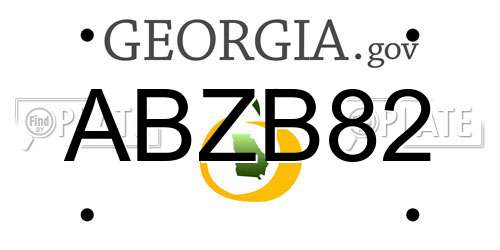 ABZB82 Georgia License Plate