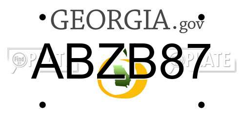 ABZB87 Georgia License Plate