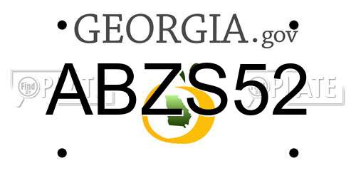 ABZS52 Georgia License Plate