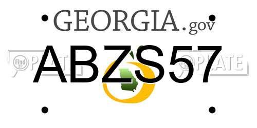 ABZS57 Georgia License Plate