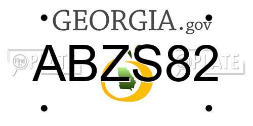 ABZS82 Georgia License Plate
