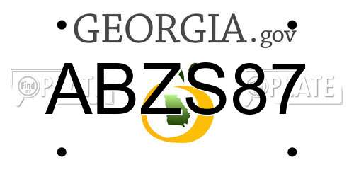 ABZS87 Georgia License Plate