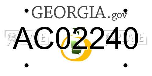 AC02240 Georgia License Plate