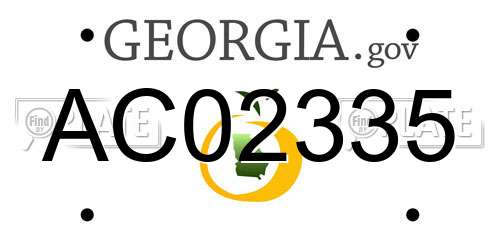 AC02335 Georgia License Plate