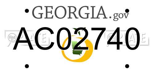 AC02740 Georgia License Plate