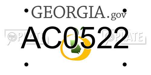 AC0522 Georgia License Plate