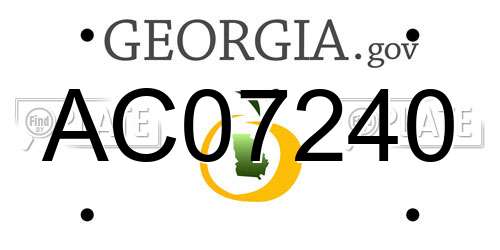AC07240 Georgia License Plate