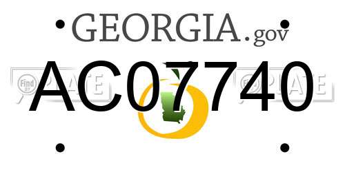 AC07740 Georgia License Plate