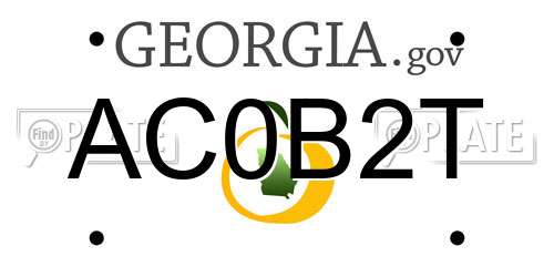 AC0B2T Georgia License Plate