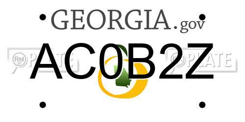 AC0B2Z Georgia License Plate