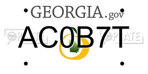 AC0B7T Georgia License Plate